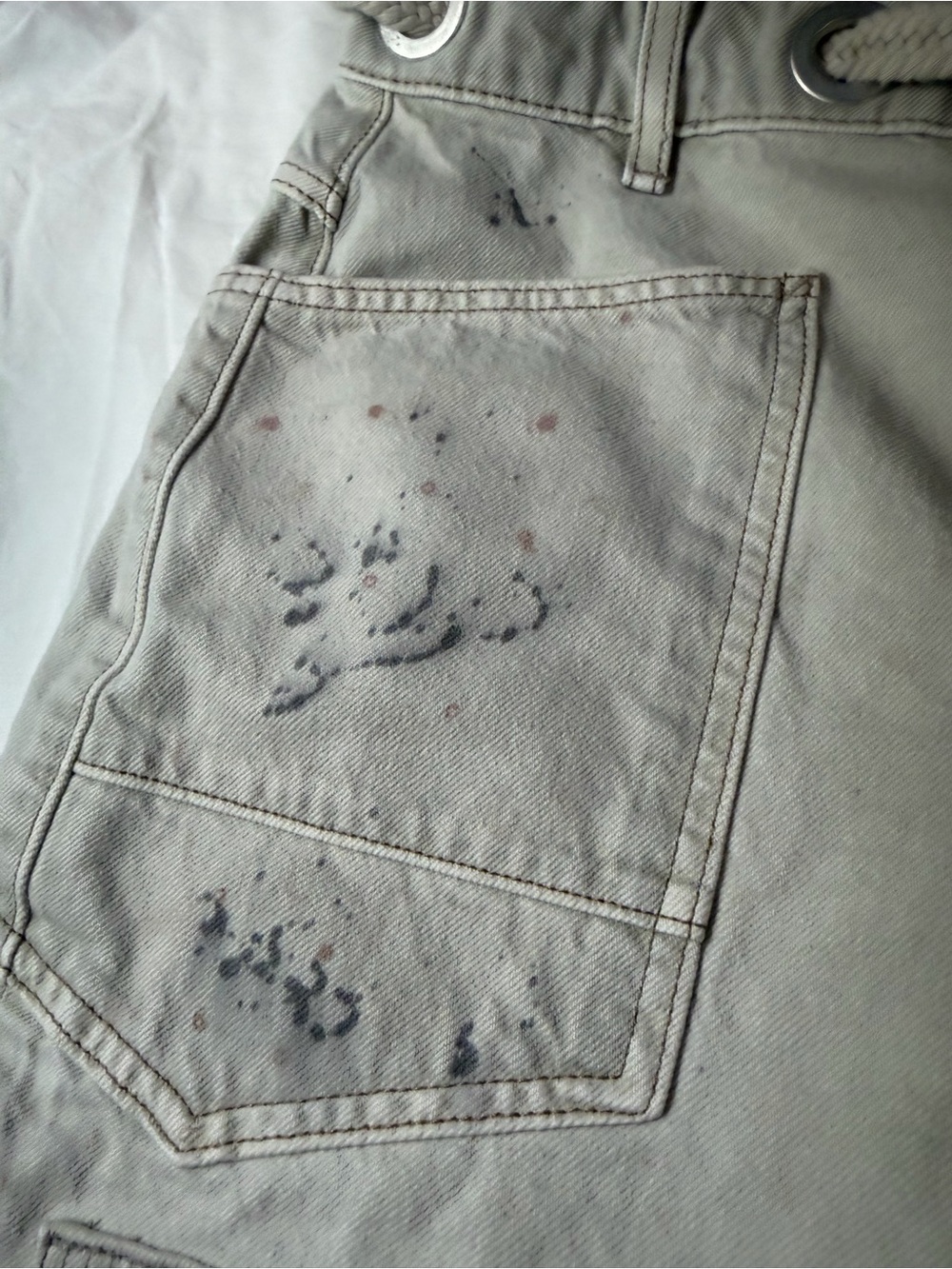 NWT FREE PEOPLE WE THE FREE Moxie Low Slung Barrel Jeans Jetty Splatter‎ 29 - Picture 10 of 16